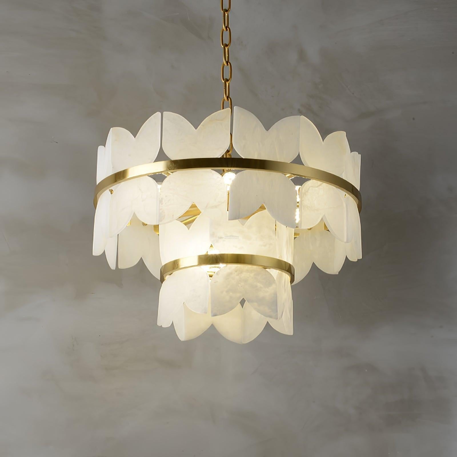 Alabaster Cloudscape Chandelier with 1/2 layer-winglightingus