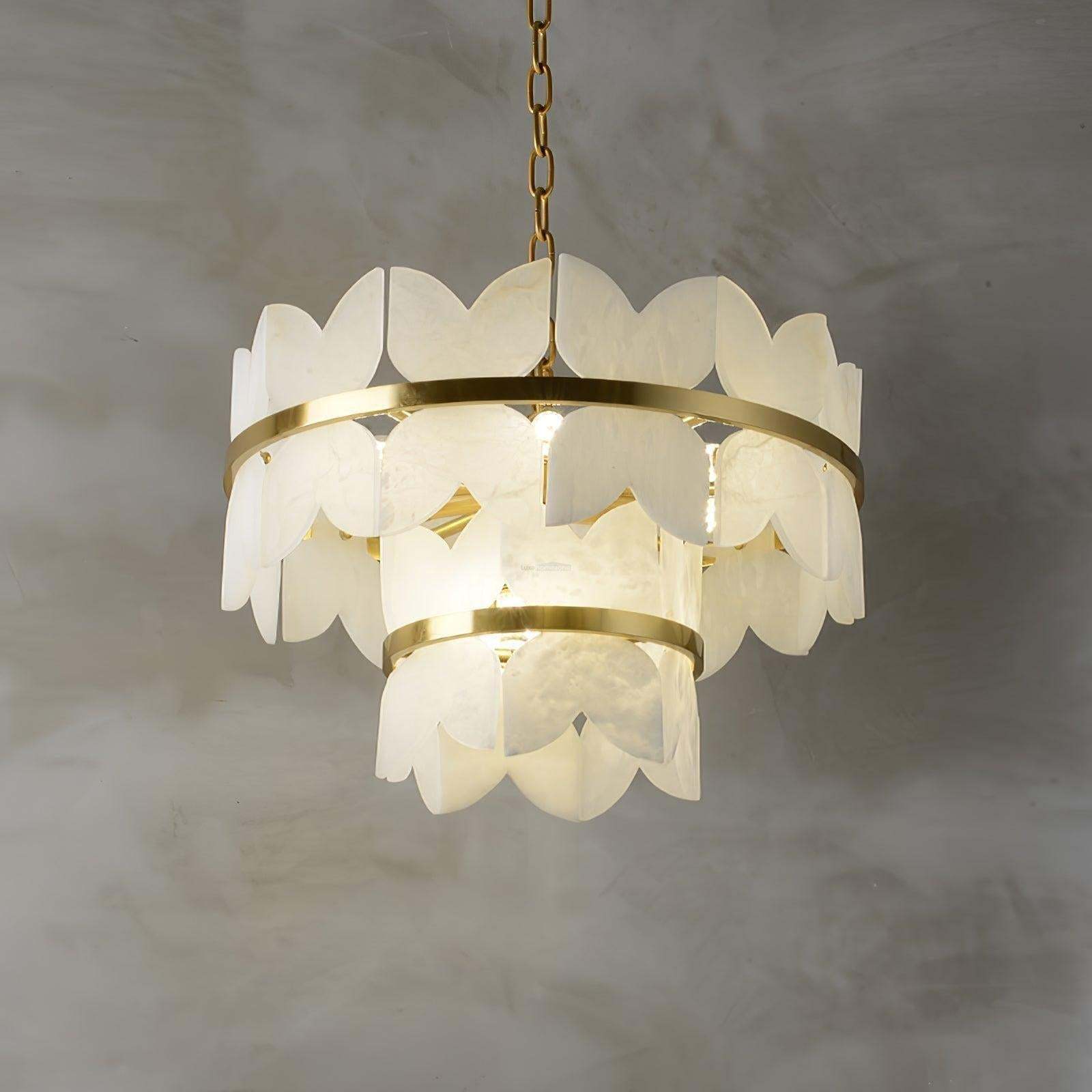 Alabaster Cloudscape Chandelier with 1/2 layer-winglightingus