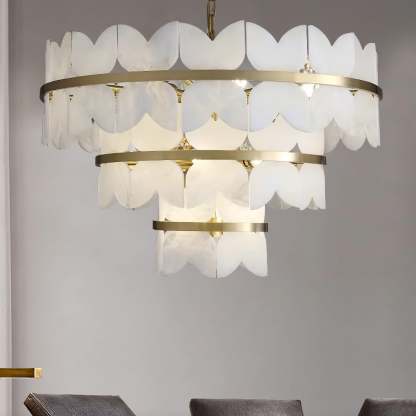 Alabaster Cloudscape Chandelier with 1/2 layer-winglightingus