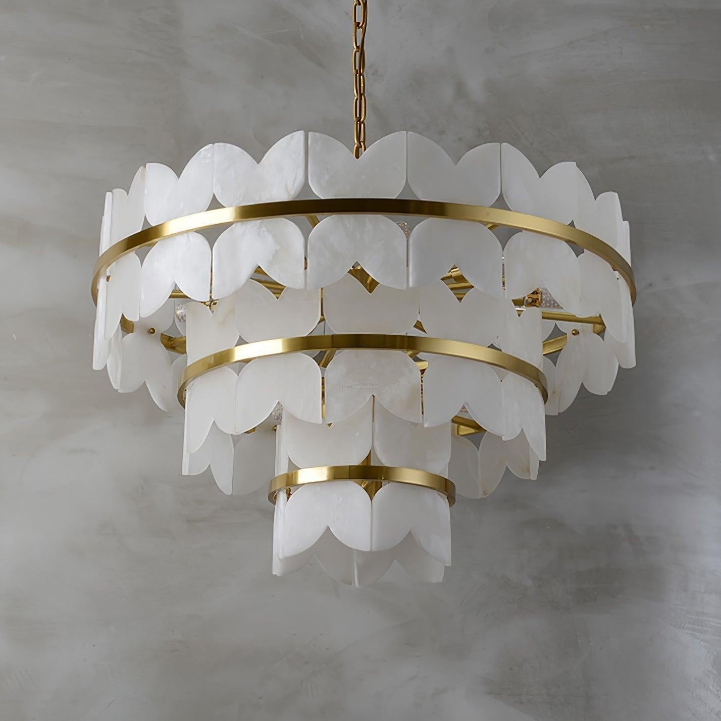 Alabaster Cloudscape Chandelier with 1/2 layer-winglightingus
