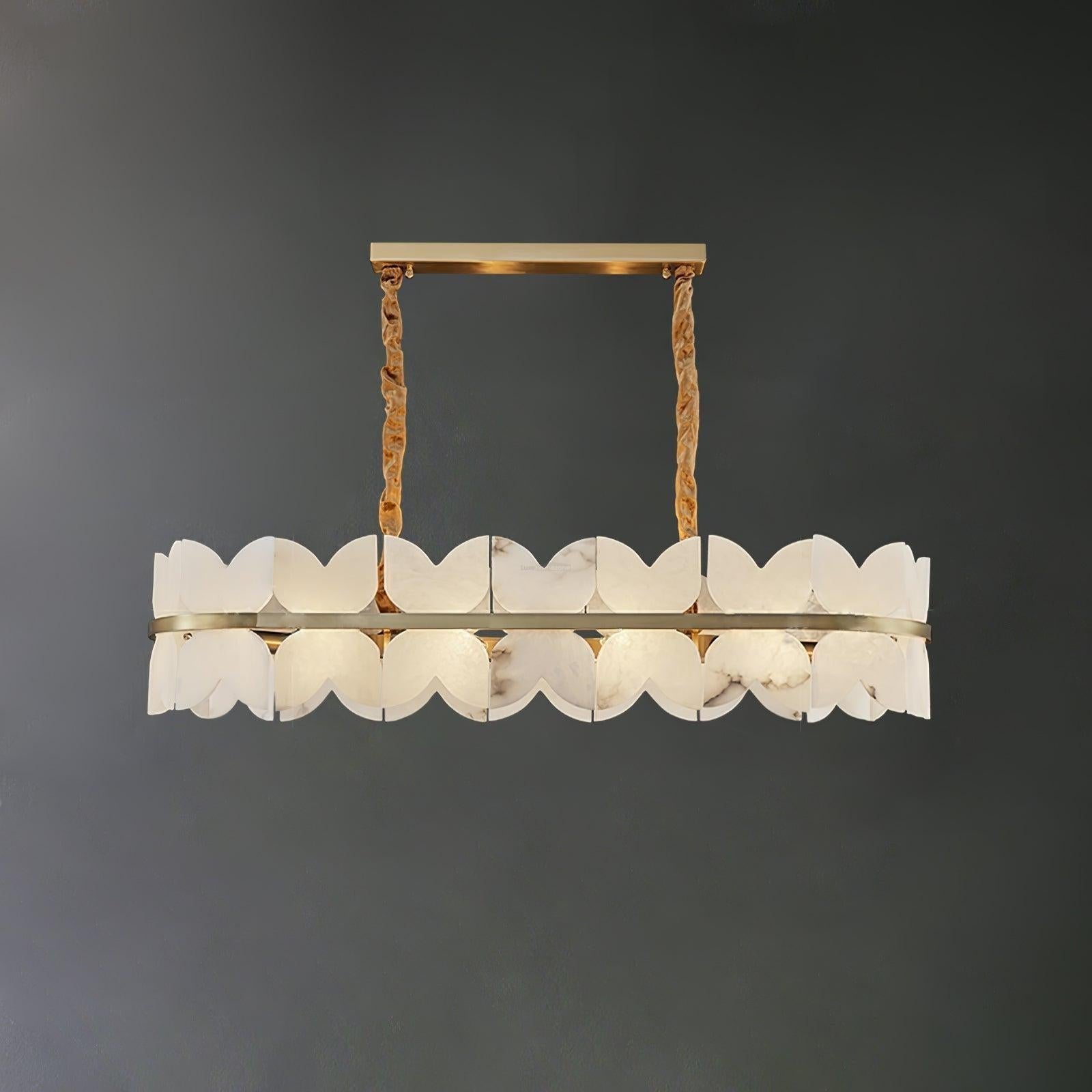 Alabaster Cloudscape Chandelier with 1/2 layer-1 layer Long L 39.4" x W 13.8" x H 8.7" / L 100cm x W 35cm x H 22cm-winglightingus