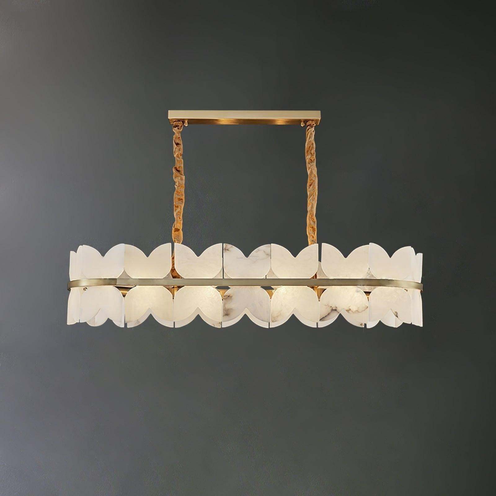 Alabaster Cloudscape Chandelier with 1/2 layer-1 layer Long L 39.4" x W 13.8" x H 8.7" / L 100cm x W 35cm x H 22cm-winglightingus