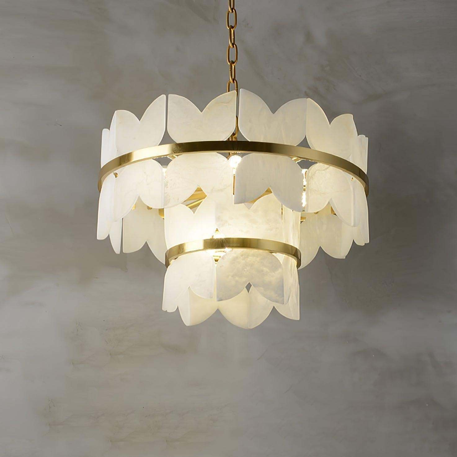 Alabaster Cloudscape Chandelier with 1/2 layer-2 layers 21.7" x H 14.2" / Dia 55cm x H 36cm-winglightingus
