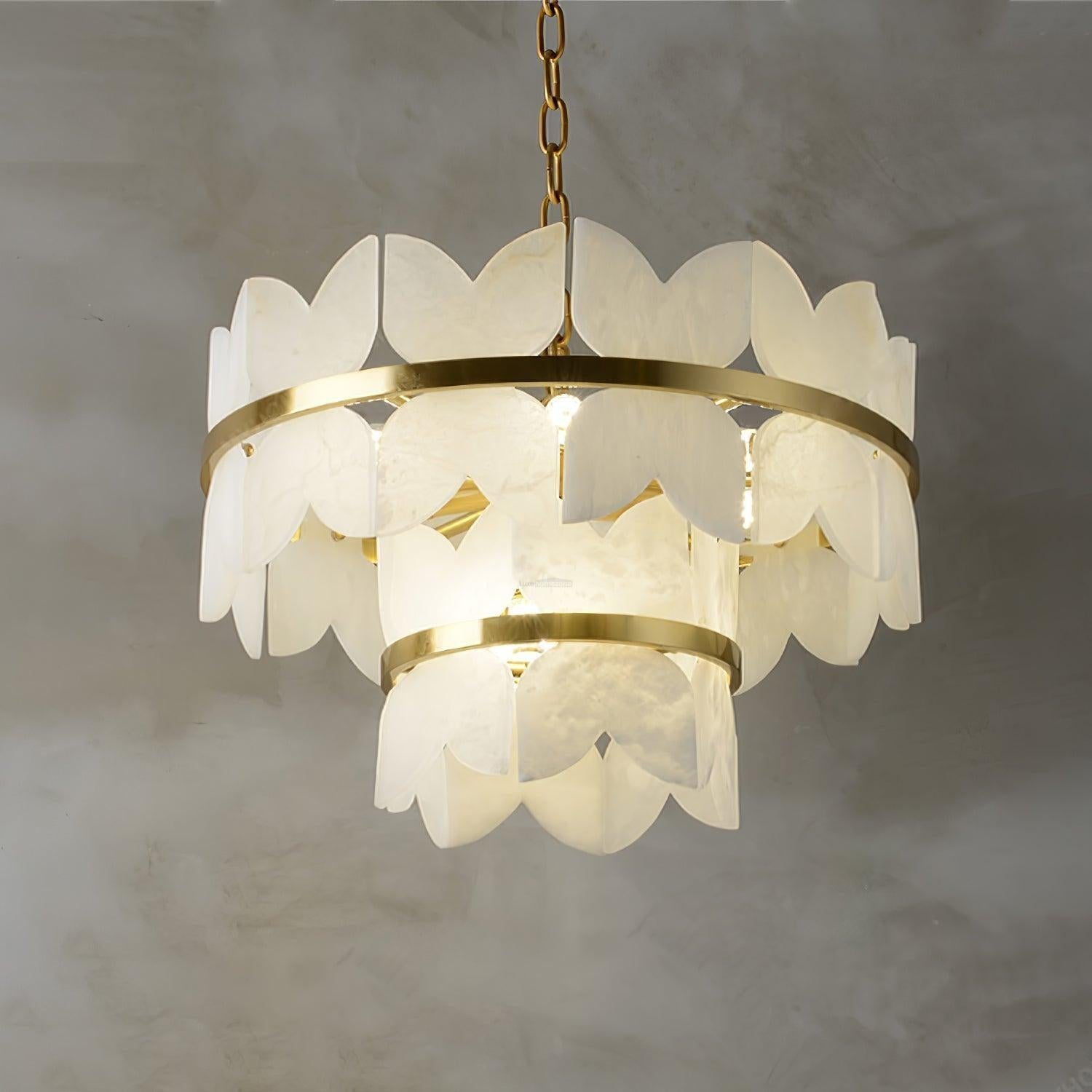 Alabaster Cloudscape Chandelier with 1/2 layer-2 layers 31.5" x H 14.2" / Dia 80cm x H 36cm-winglightingus
