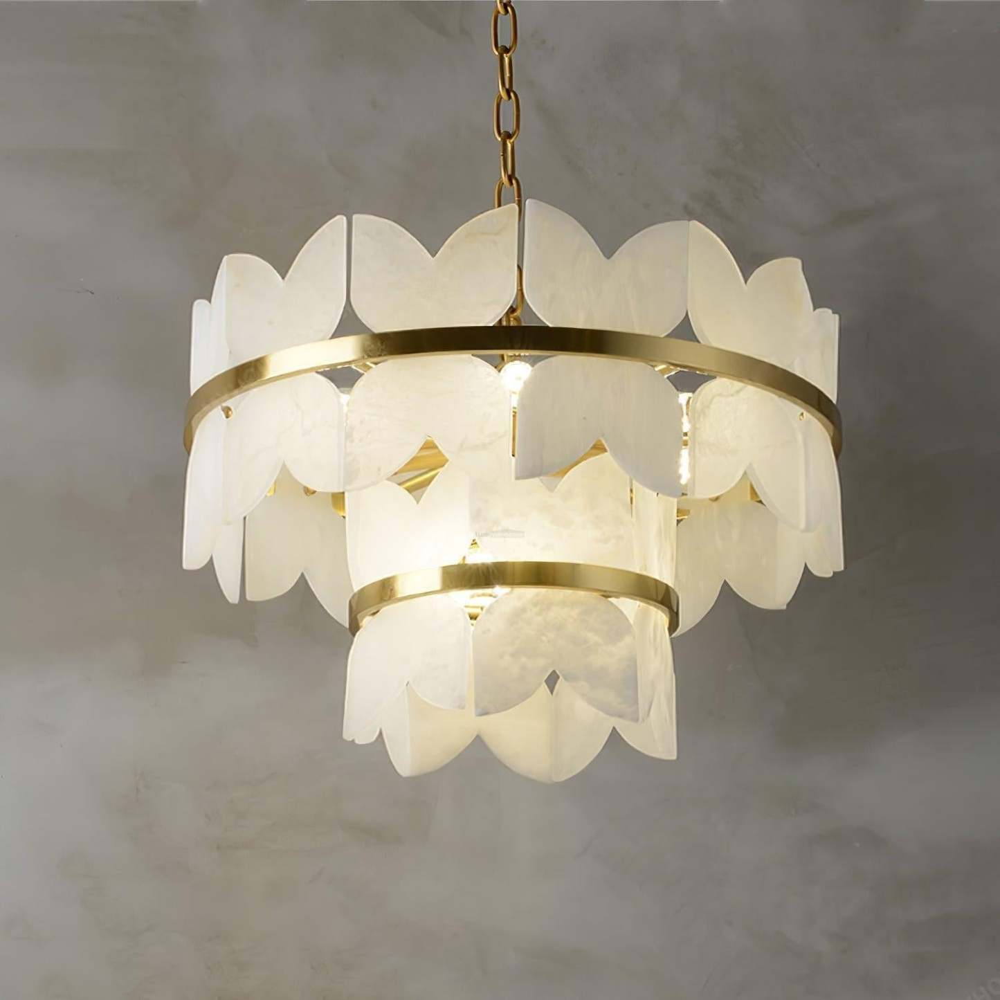 Alabaster Cloudscape Chandelier with 1/2 layer-2 layers 31.5" x H 14.2" / Dia 80cm x H 36cm-winglightingus