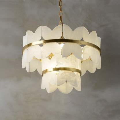 Alabaster Cloudscape Chandelier with 1/2 layer-2 layers 31.5" x H 14.2" / Dia 80cm x H 36cm-winglightingus