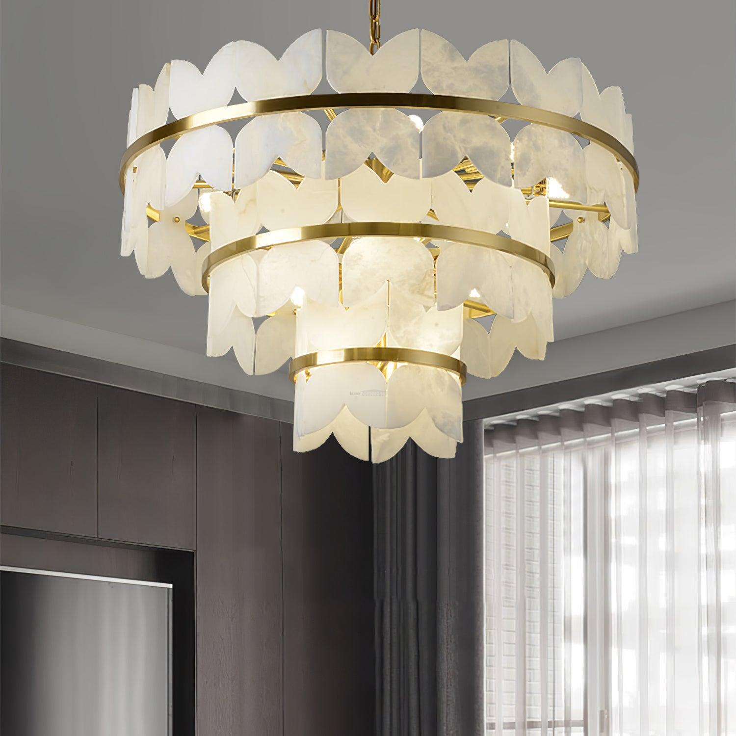 Alabaster Cloudscape Chandelier with 1/2 layer-winglightingus