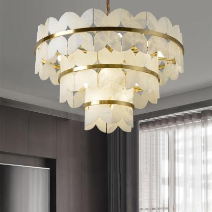 Alabaster Cloudscape Chandelier with 1/2 layer-winglightingus