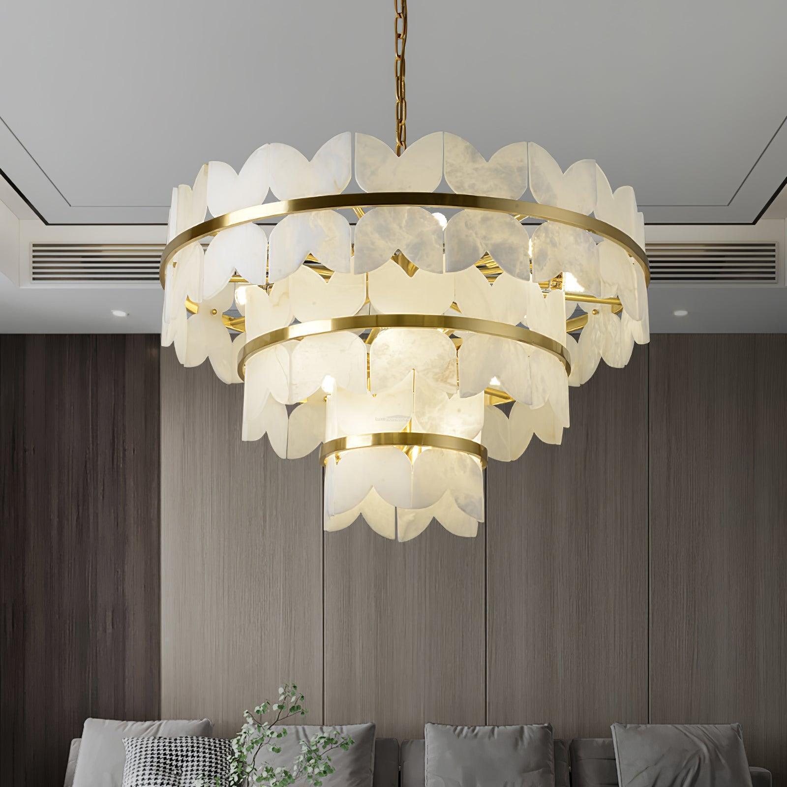 Alabaster Cloudscape Chandelier with 1/2 layer-winglightingus