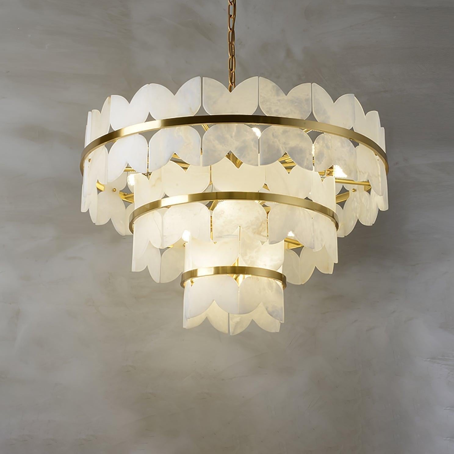 Alabaster Cloudscape Chandelier with 1/2 layer-winglightingus