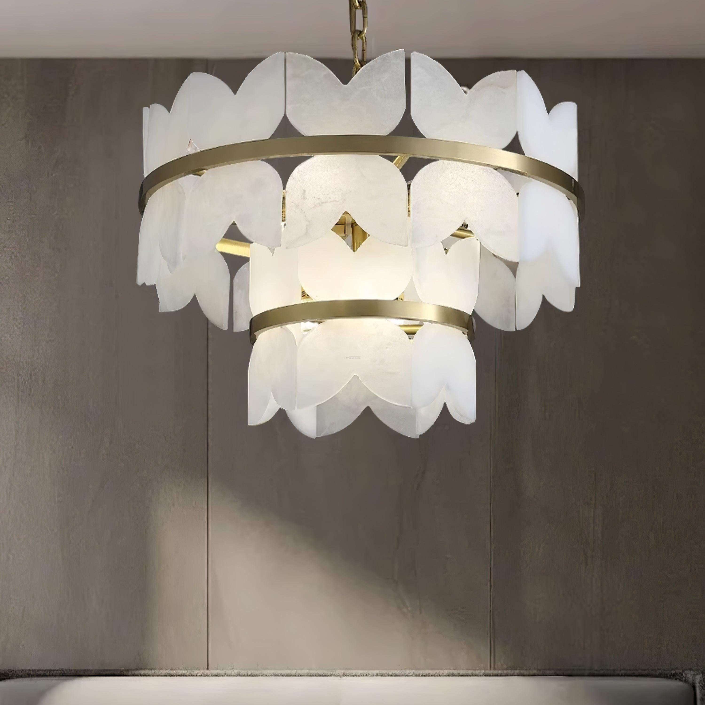 Alabaster Cloudscape Chandelier with 1/2 layer-winglightingus