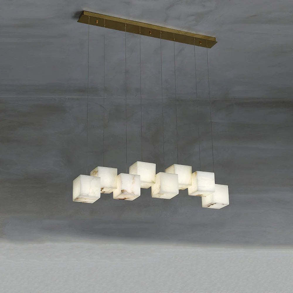 Alabaster Cubic Linear Chandelier-Chandelier-winglightingus
