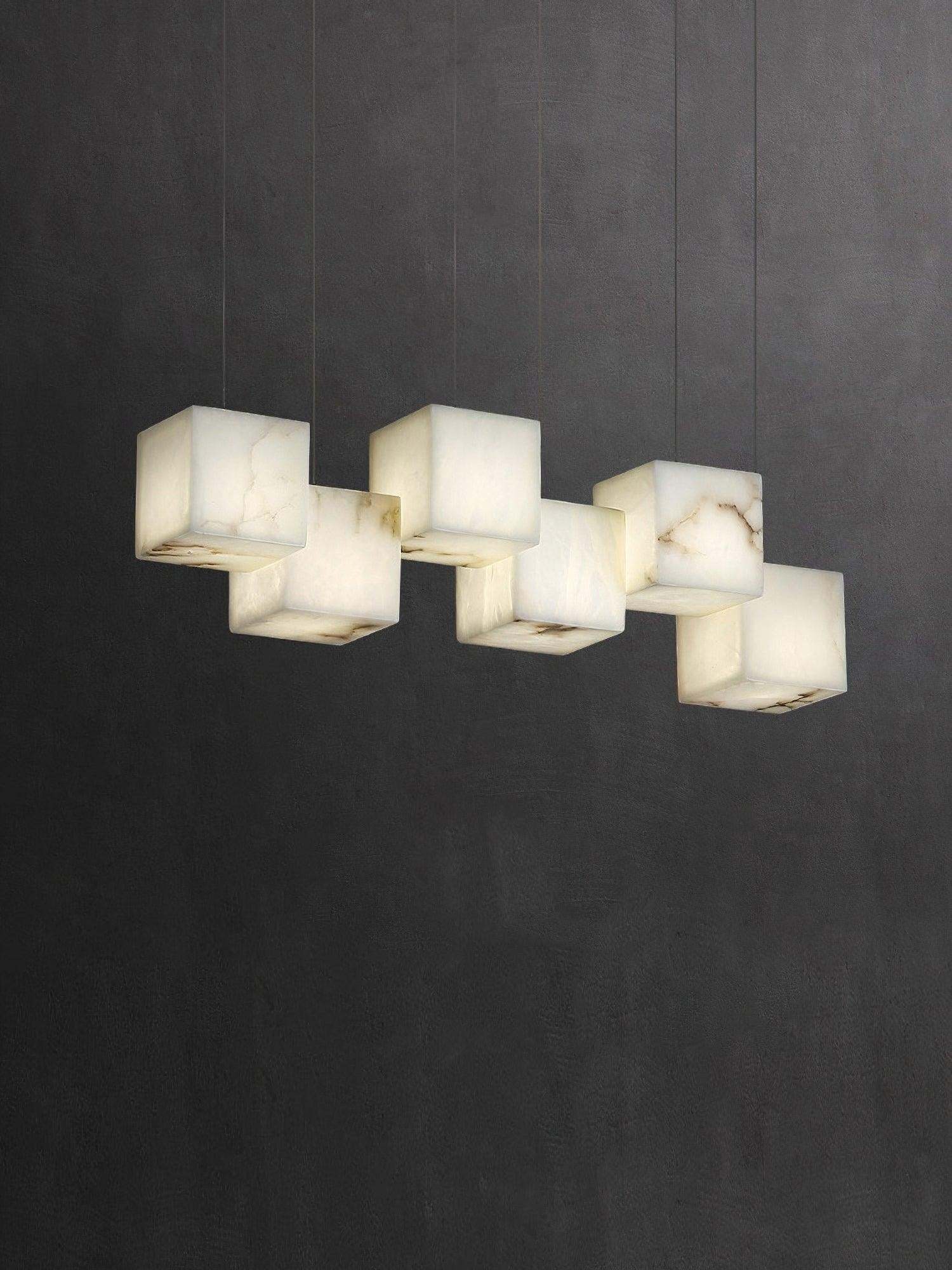 Alabaster Cubic Linear Chandelier-Chandelier-winglightingus