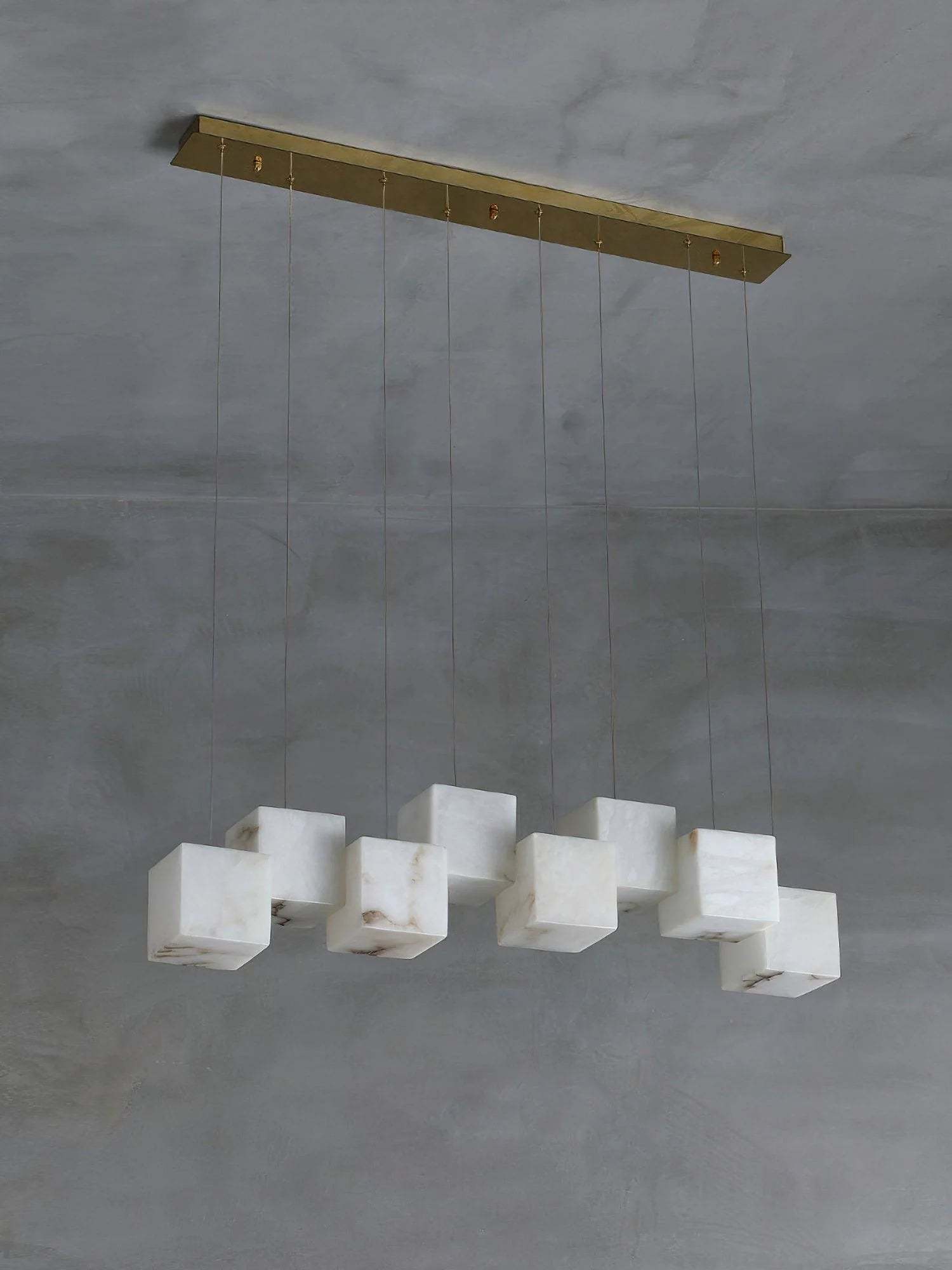 Alabaster Cubic Linear Chandelier-Chandelier-winglightingus