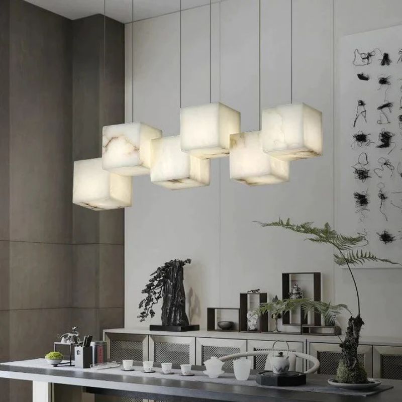 Alabaster Cubic Linear Chandelier-Chandelier-winglightingus