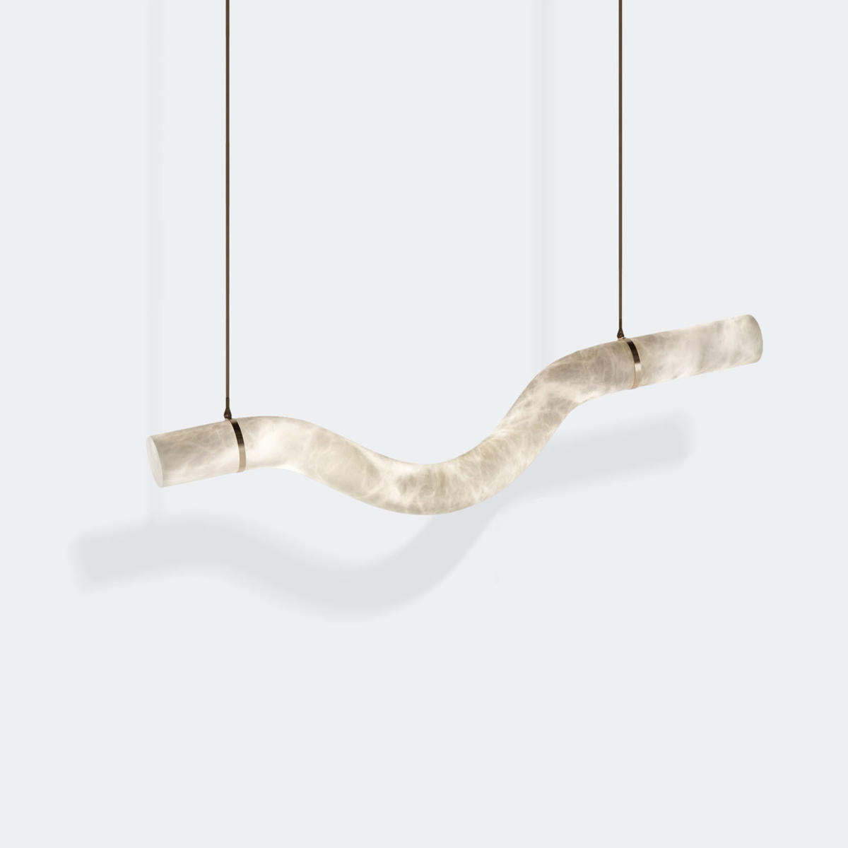 Alabaster Curved Chandelier-Chandelier-60.5"W-Lacquered Burnished Brass-winglightingus