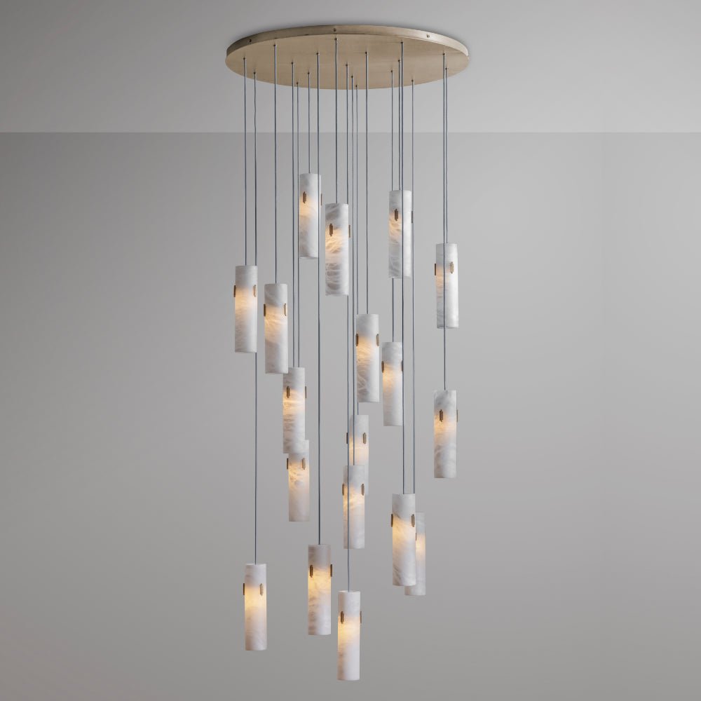Alabaster Deco Cluster Chandelier - 18 - light Clusterwinglightingus