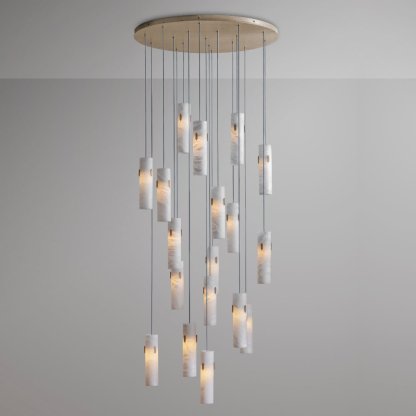 Alabaster Deco Cluster Chandelier - 18 - light Clusterwinglightingus
