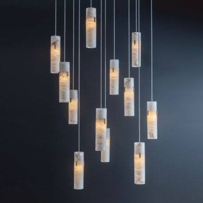 Alabaster Deco Cluster Chandelier - 12 - light Clusterwinglightingus