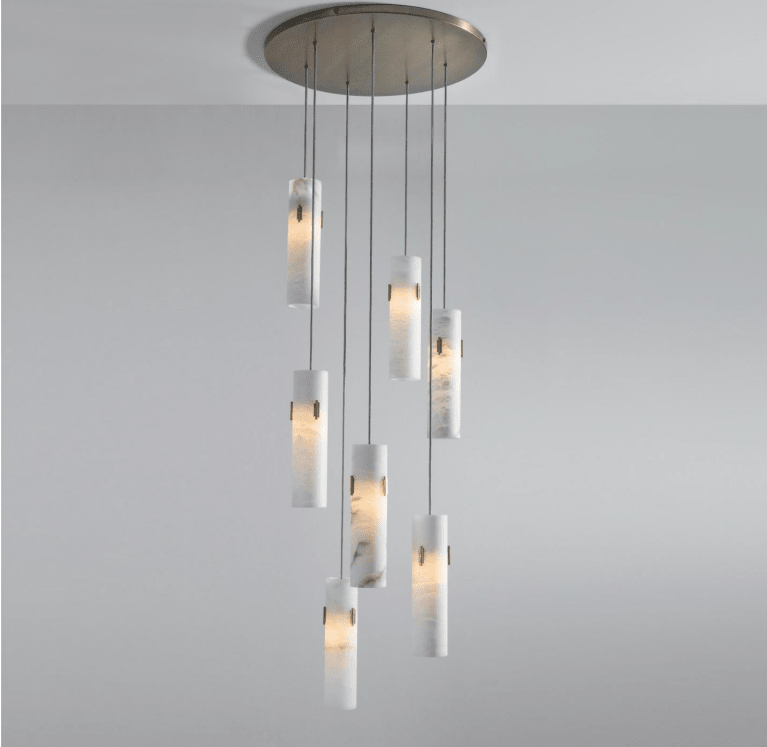 Alabaster Deco Cluster Chandelier - 12 - light Clusterwinglightingus