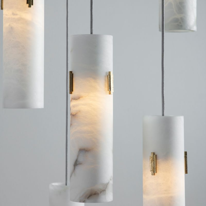 Alabaster Deco Cluster Chandelier - 12 - light Clusterwinglightingus