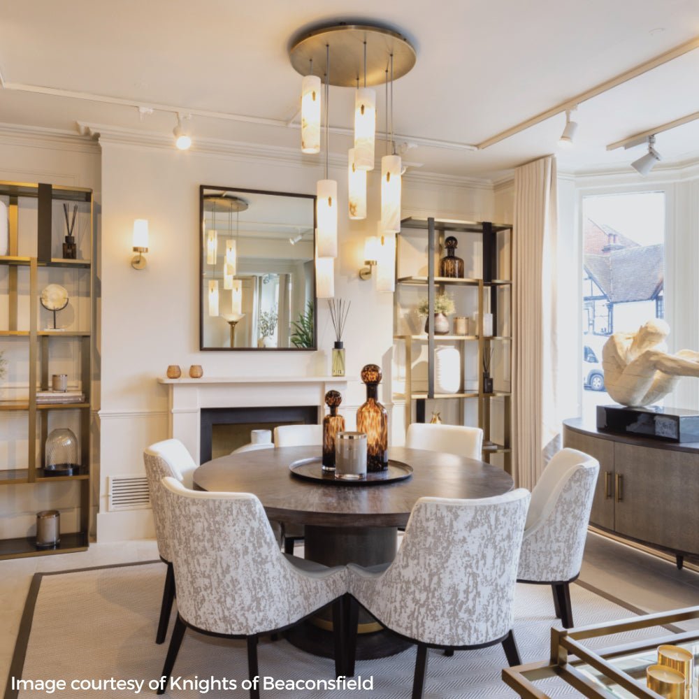 Alabaster Deco Cluster Chandelier - 7 - light Clusterwinglightingus