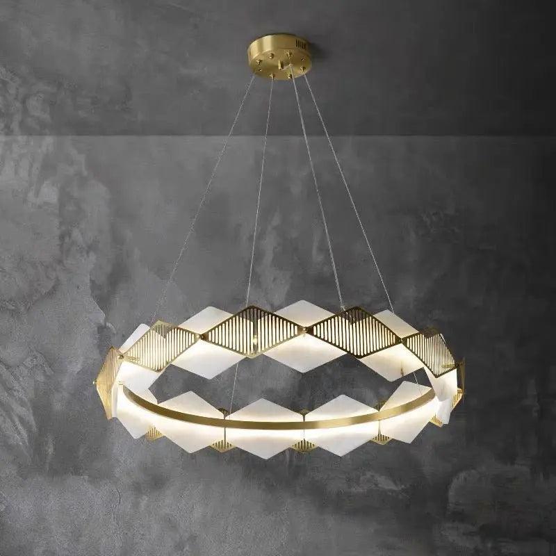 Alabaster Diamond Shaped Modern Chandelier-winglightingus