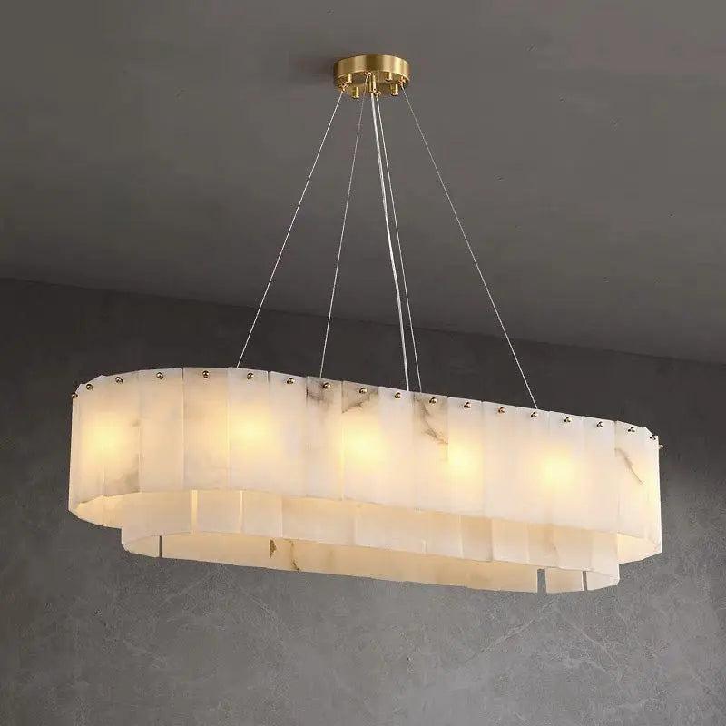 Alabaster Dining Room Round Chandelier Lighting-winglightingus