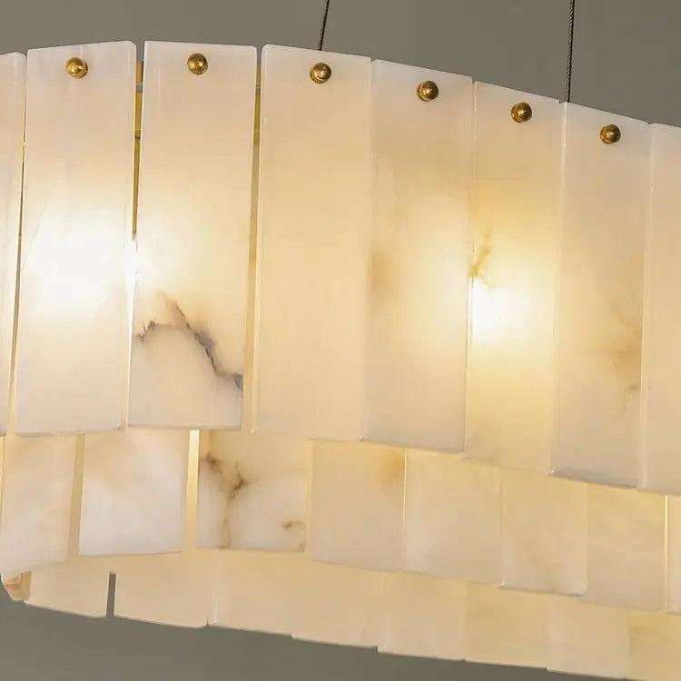Alabaster Dining Room Round Chandelier Lighting-winglightingus