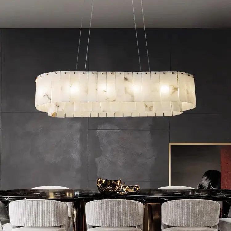 Alabaster Dining Room Round Chandelier Lighting-winglightingus