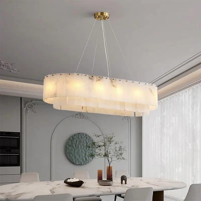 Alabaster Dining Room Round Chandelier Lighting-winglightingus