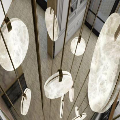 Alabaster Disc Pendant Light-Pendant for living room,Pendant for kitchen,Pendant for bathrooms,Pendant for bedrooms,Pendant for foyer,Pendant for stairways,Pendant for dining room-winglightingus
