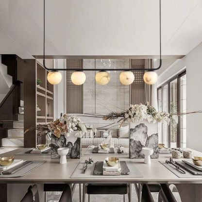 Alabaster Global Linear Chandelier L40"-Chandelier-winglightingus