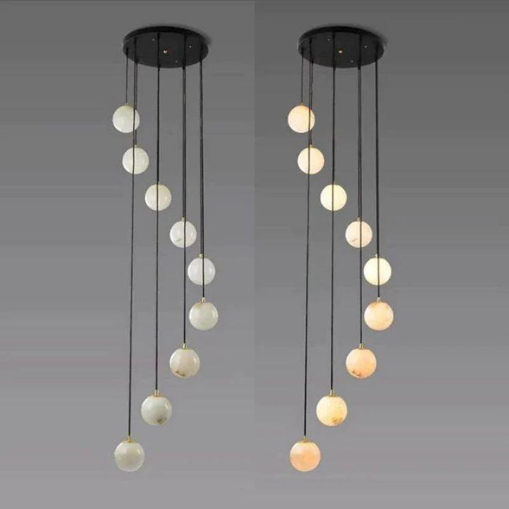 Alabaster Global Wavy Chandelier-chandeliers for dining room,chandeliers for stairways,chandeliers for foyer,chandeliers for bedrooms,chandeliers for kitchen,chandeliers for living room-9 Lights-winglightingus