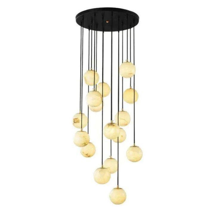 Alabaster Global Wavy Chandelier-chandeliers for dining room,chandeliers for stairways,chandeliers for foyer,chandeliers for bedrooms,chandeliers for kitchen,chandeliers for living room-16 Lights-winglightingus