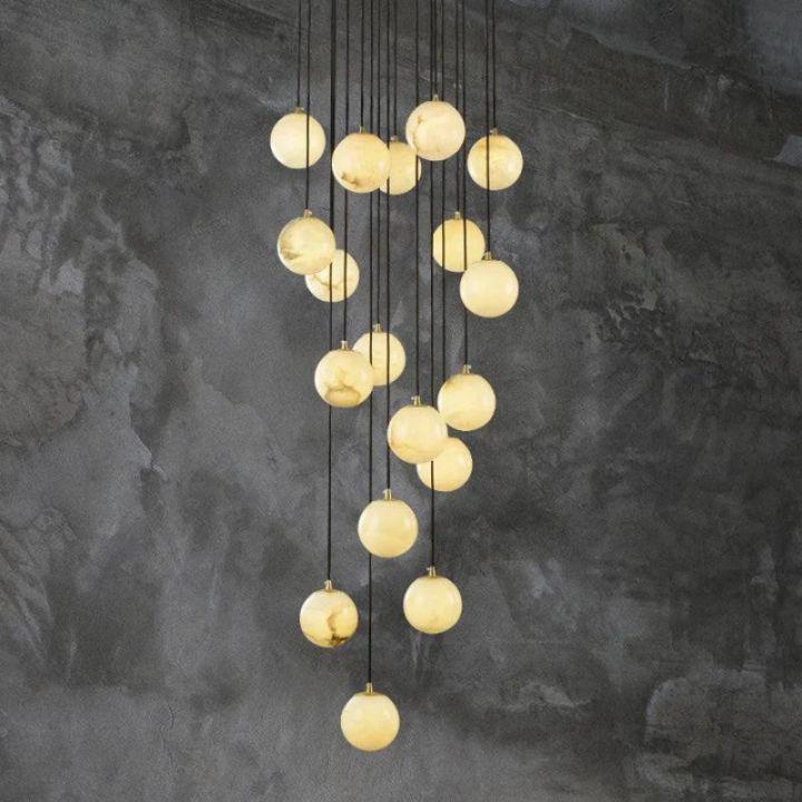 Alabaster Global Wavy Chandelier-chandeliers for dining room,chandeliers for stairways,chandeliers for foyer,chandeliers for bedrooms,chandeliers for kitchen,chandeliers for living room-18 Lights-winglightingus