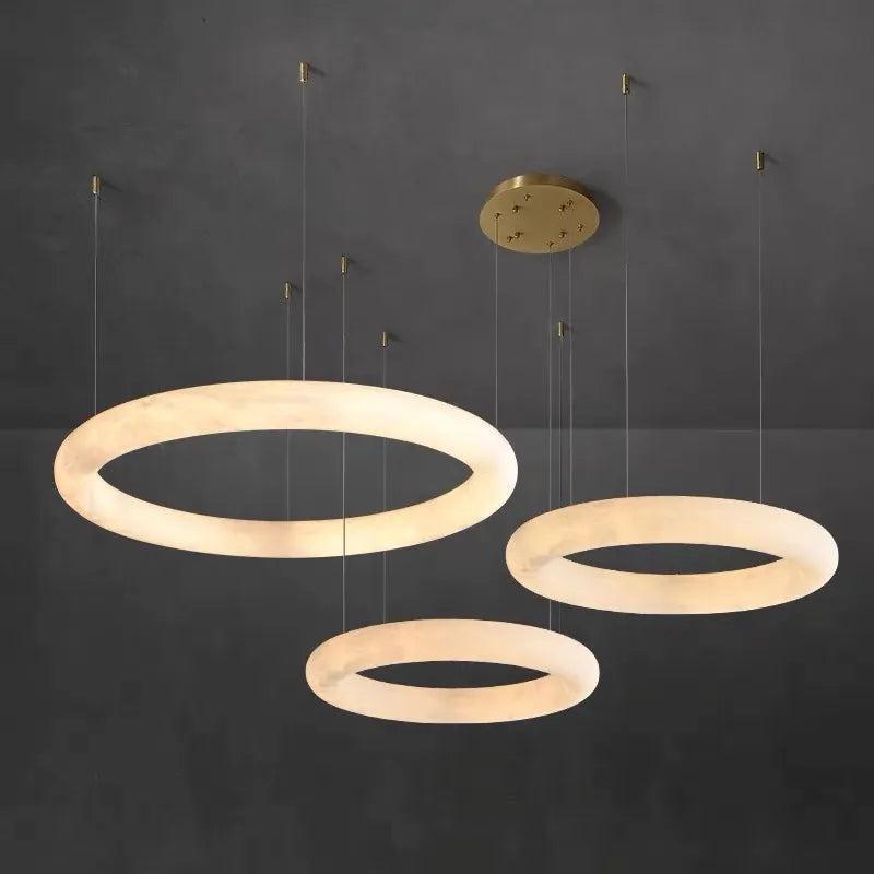 Alabaster Globle Round Chandelier-D 48"-winglightingus