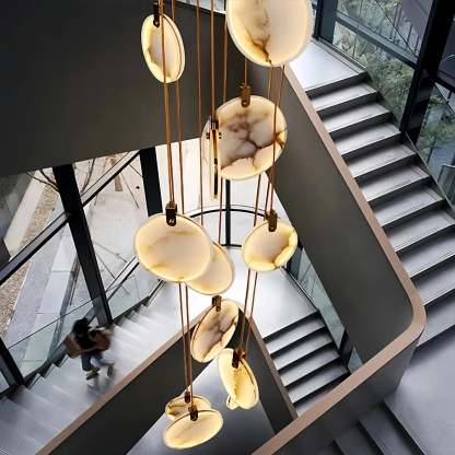 Alabaster Long Staircase Chandelier 5 styles-NORMAL-10 Lights-winglightingus
