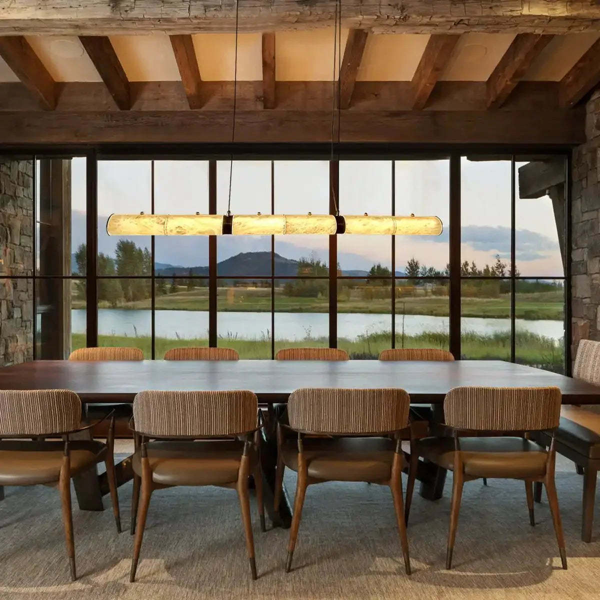 Alabaster Magnificence Art Linear Chandelier - winglightingus