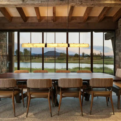 Alabaster Magnificence Art Linear Chandelier - winglightingus