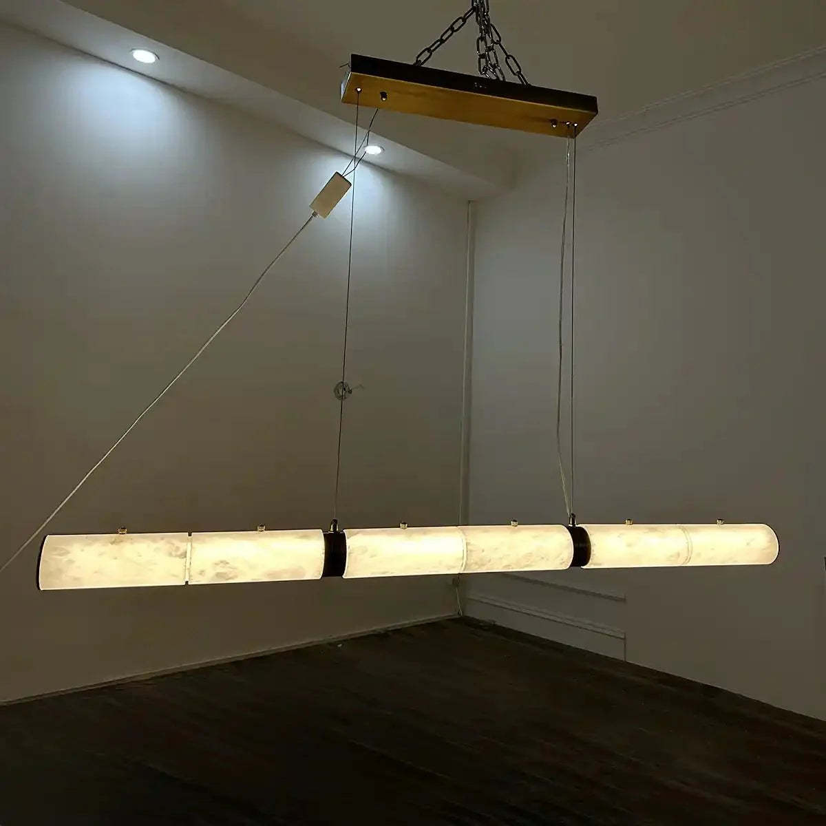Alabaster Magnificence Art Linear Chandelier - winglightingus