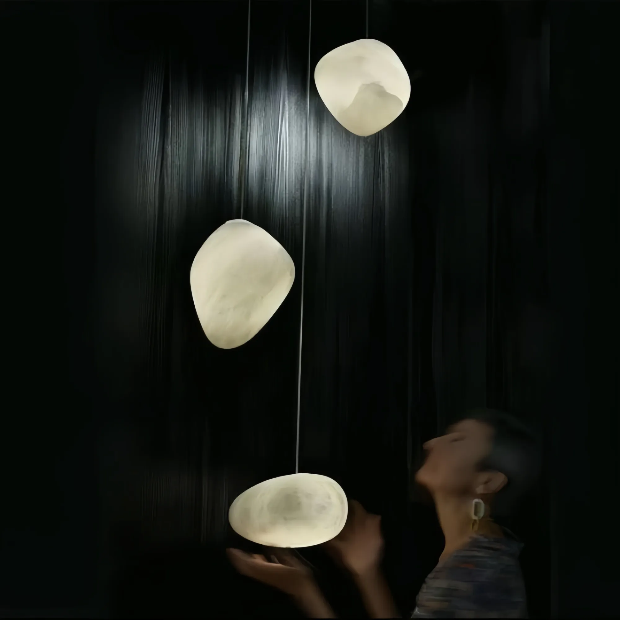 Alabaster Natural Stone Pendant-Pendant for living room,Pendant for kitchen,Pendant for bathrooms,Pendant for bedrooms,Pendant for foyer,Pendant for stairways,Pendant for dining room-5.9"D-winglightingus