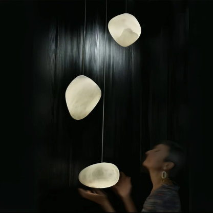 Alabaster Natural Stone Pendant-Pendant for living room,Pendant for kitchen,Pendant for bathrooms,Pendant for bedrooms,Pendant for foyer,Pendant for stairways,Pendant for dining room-5.9"D-winglightingus