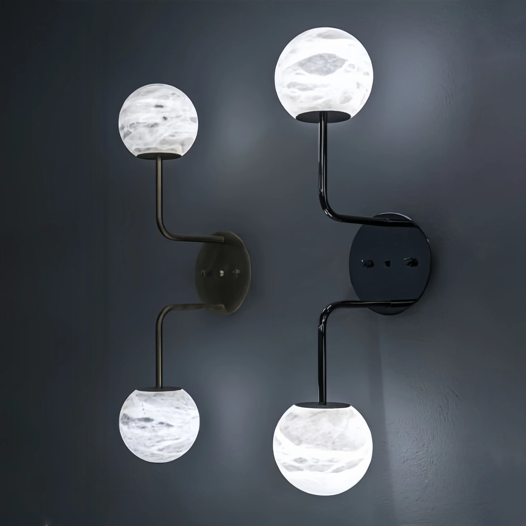Alabaster Orb 2 Wall Light-winglightingus