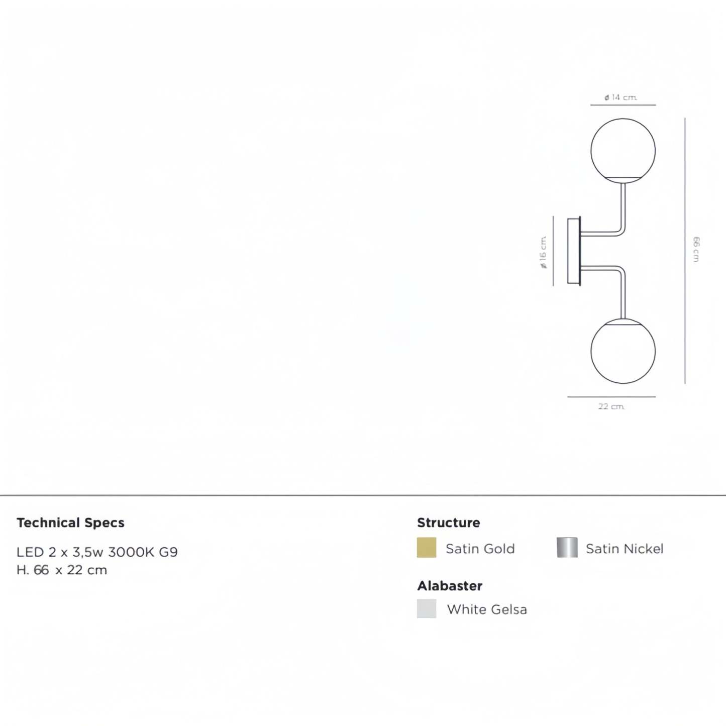 Alabaster Orb 2 Wall Light-winglightingus