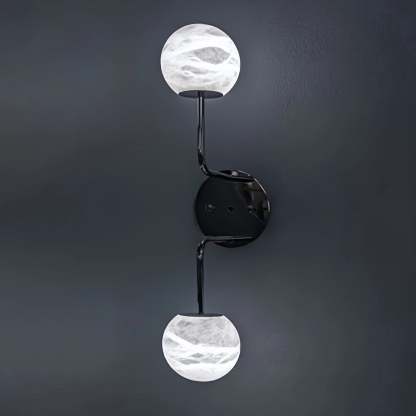 Alabaster Orb 2 Wall Light-Gold-winglightingus
