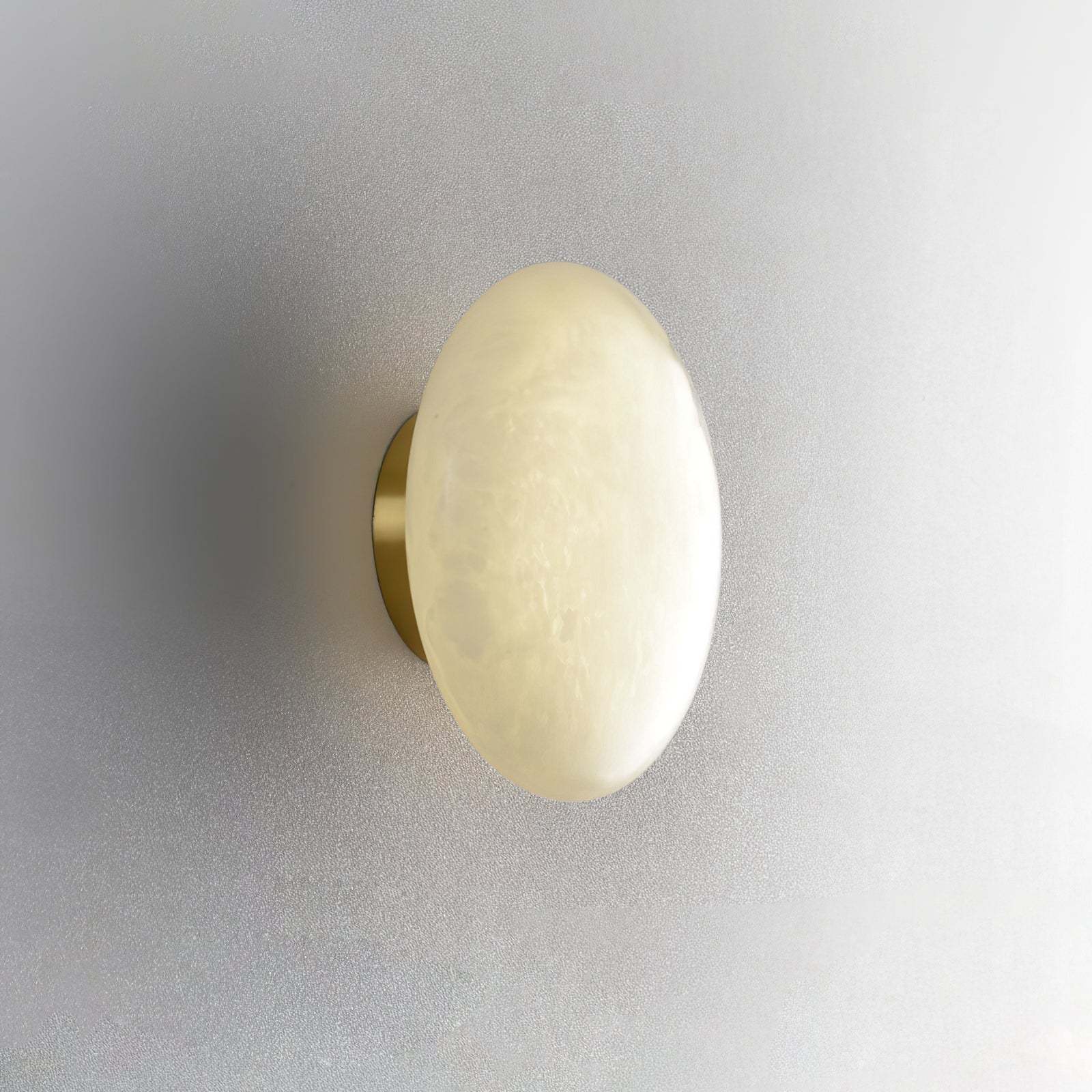 Alabaster Oval Ceiling Lamp - ∅ 7.9″ x H 3.9″Brass & WhiteWarm Lightwinglightingus