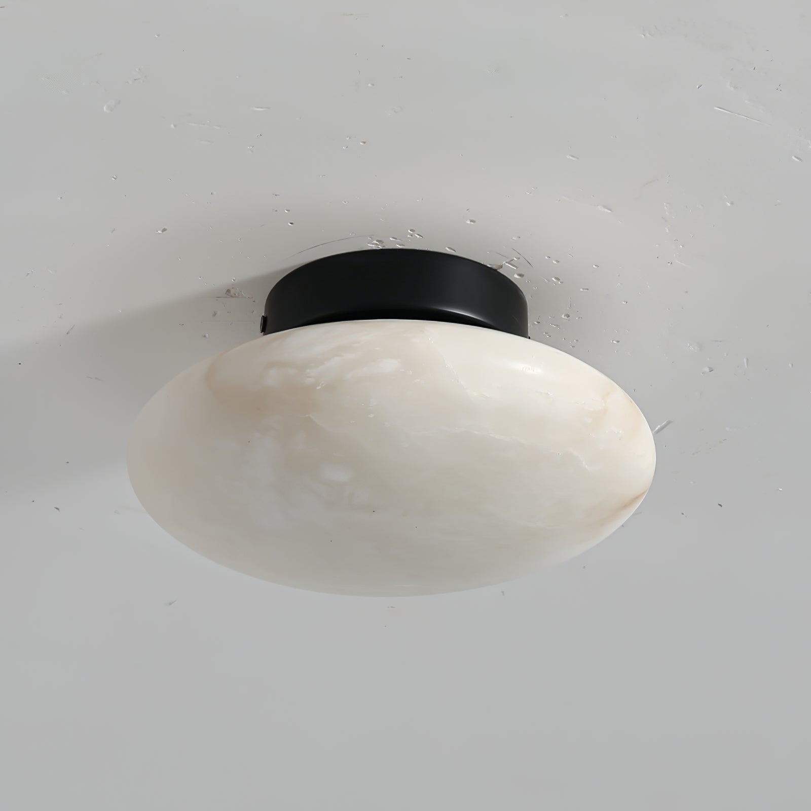 Alabaster Oval Ceiling Lamp - ∅ 7.9″ x H 3.9″Brass & WhiteWarm Lightwinglightingus