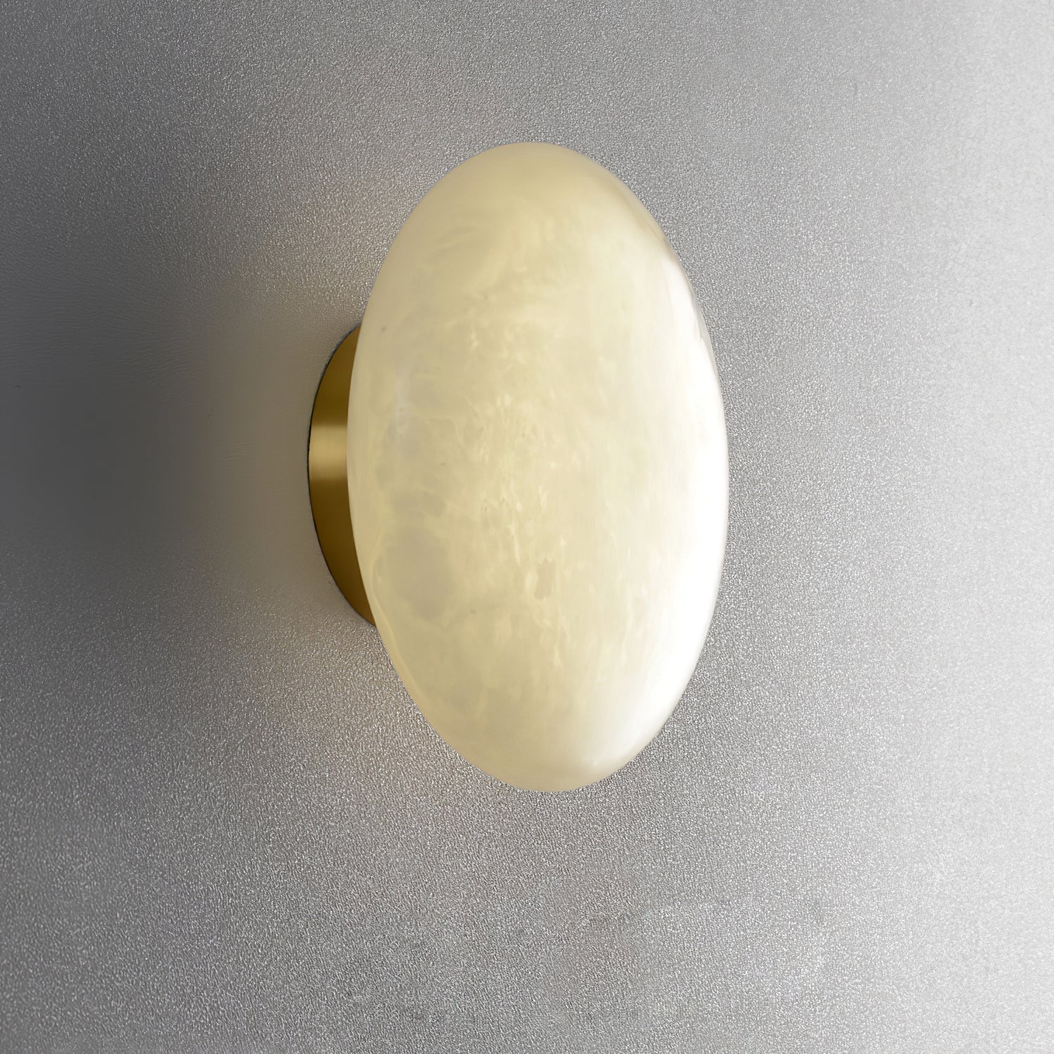 Alabaster Oval Ceiling Lamp - ∅ 7.9″ x H 3.9″Brass & WhiteWarm Lightwinglightingus