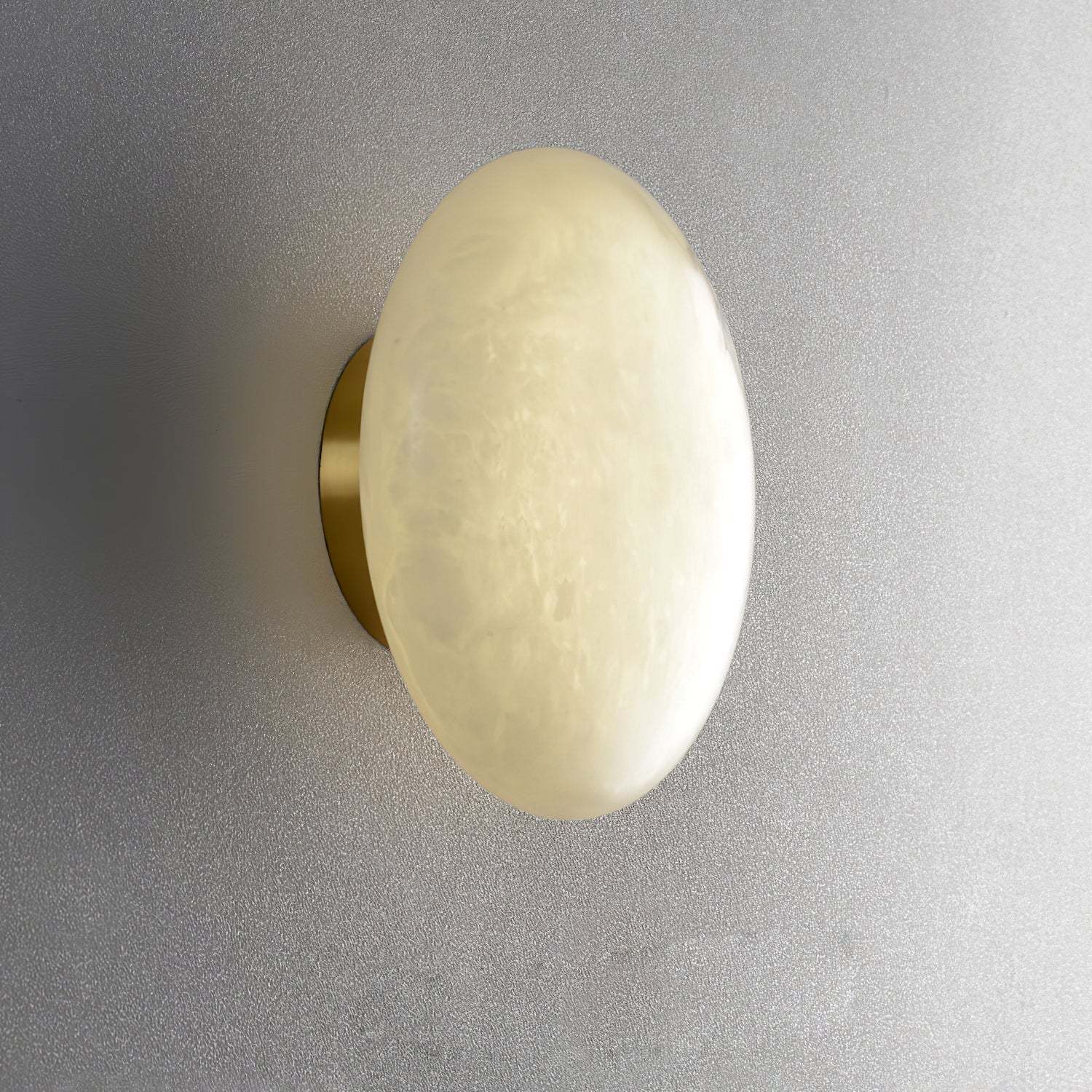 Alabaster Oval Ceiling Lamp - ∅ 7.9″ x H 3.9″Brass & WhiteWarm Lightwinglightingus